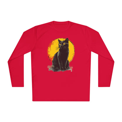 Black Cat Over Moon Adult Long Sleeve Tee