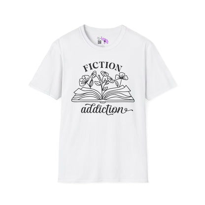 Fiction Addiction (Flowers, Open Book) Adult T-shirt