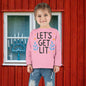 Hanukkah Let's Get Lit Toddler Long Sleeve Tee