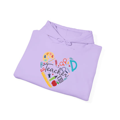 Teacher Supply Heart Heavy Blend™ Hooded Sweatshirt