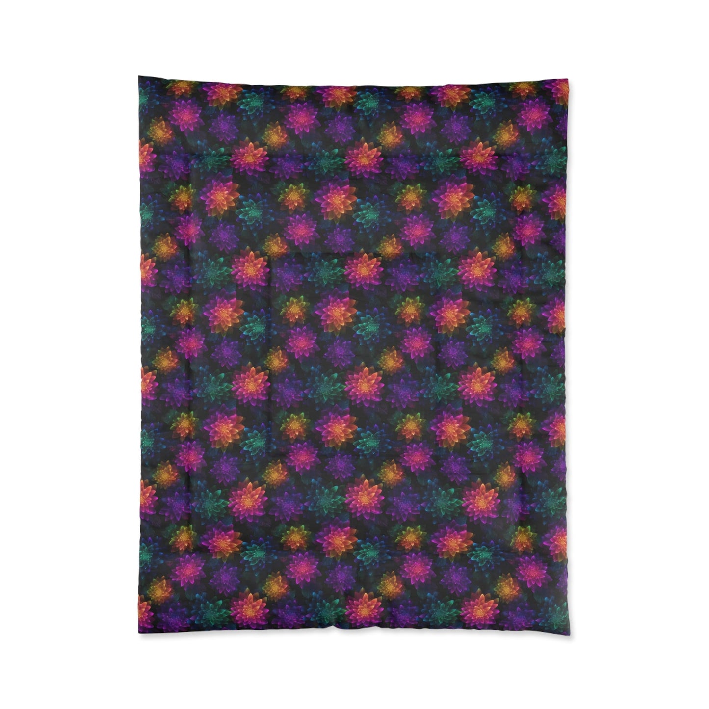 Neon Lotus Blooms Comforter