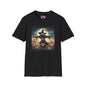 Halloween Scarecrow w/Pumpkins 2 Adult T-shirt
