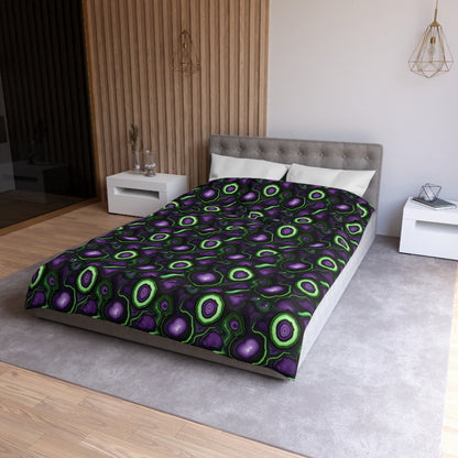 Amethyst & Lime Fracture Microfiber Duvet Cover