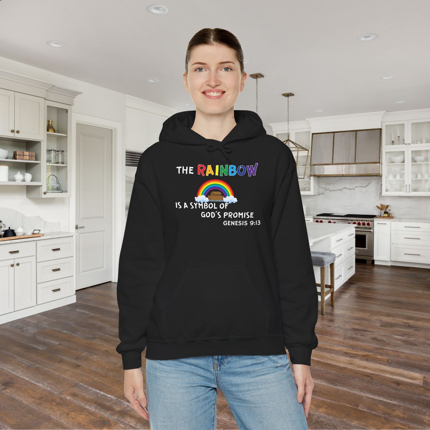 The Rainbow is a Symbol of God's Promise Heavy Blend™ Hooded Sweatshirt