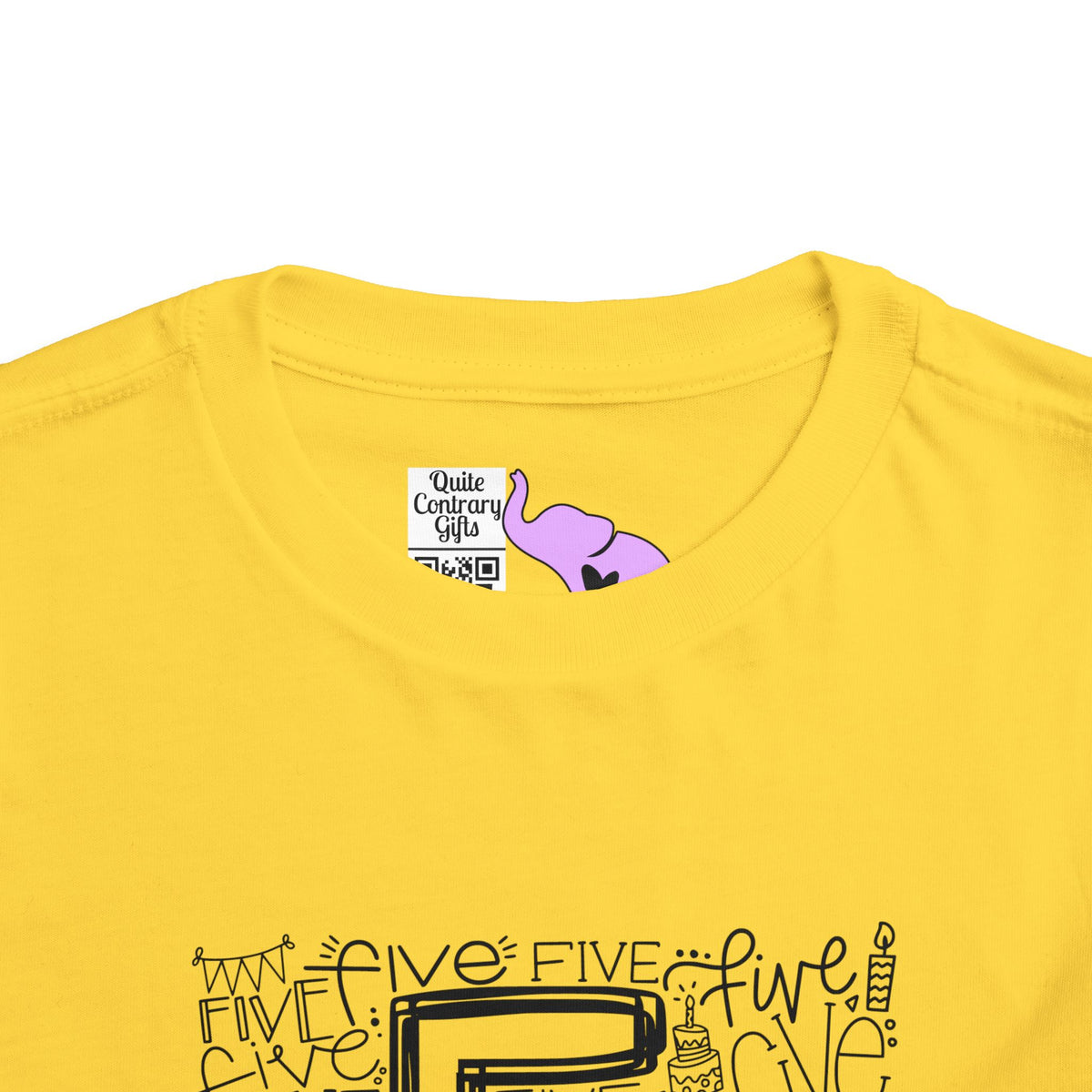 I Am Five Typography Toddler Tee