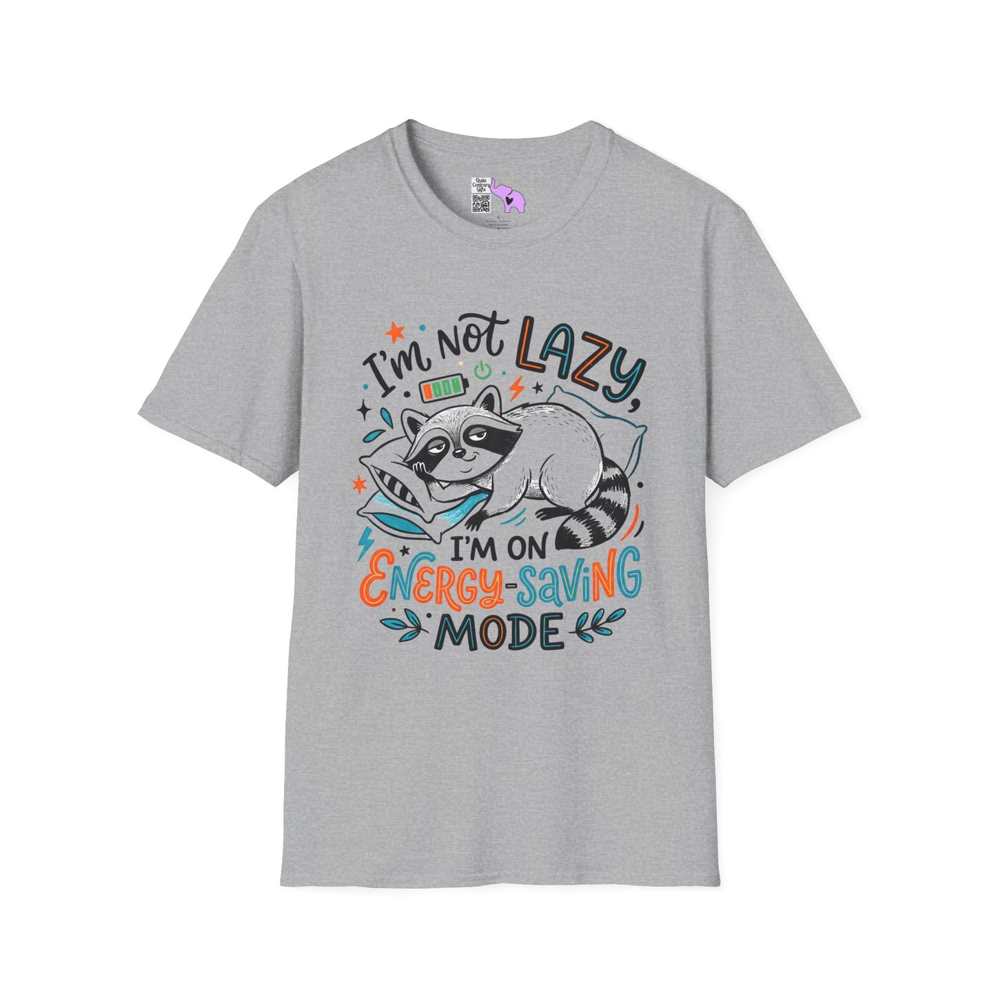 ""I'm Not Lazy,""I'm On Energy Saving Mode (Racoon) Adult T-shirt