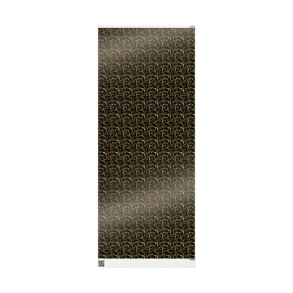 Golden Noir Swirl Wrapping Paper
