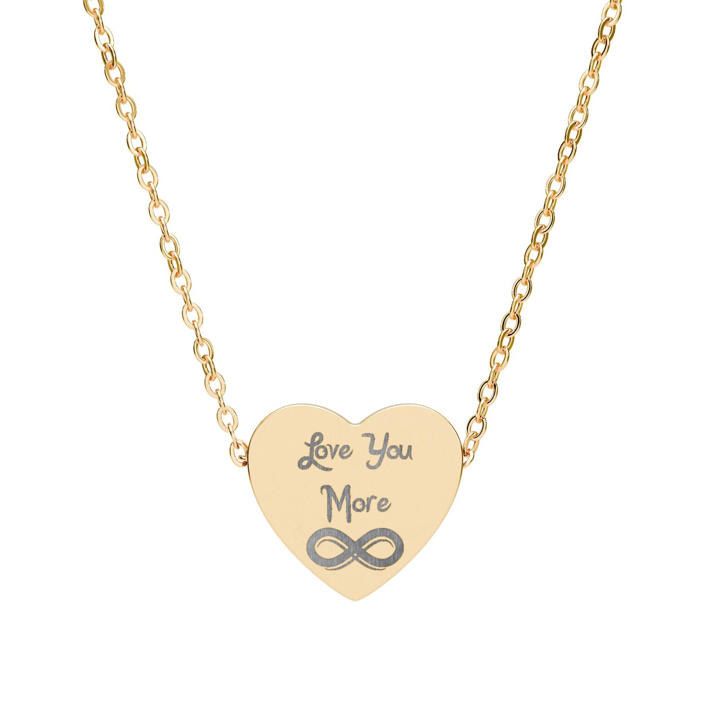 Layered Infinity Personalized Engraved Heart Necklace
