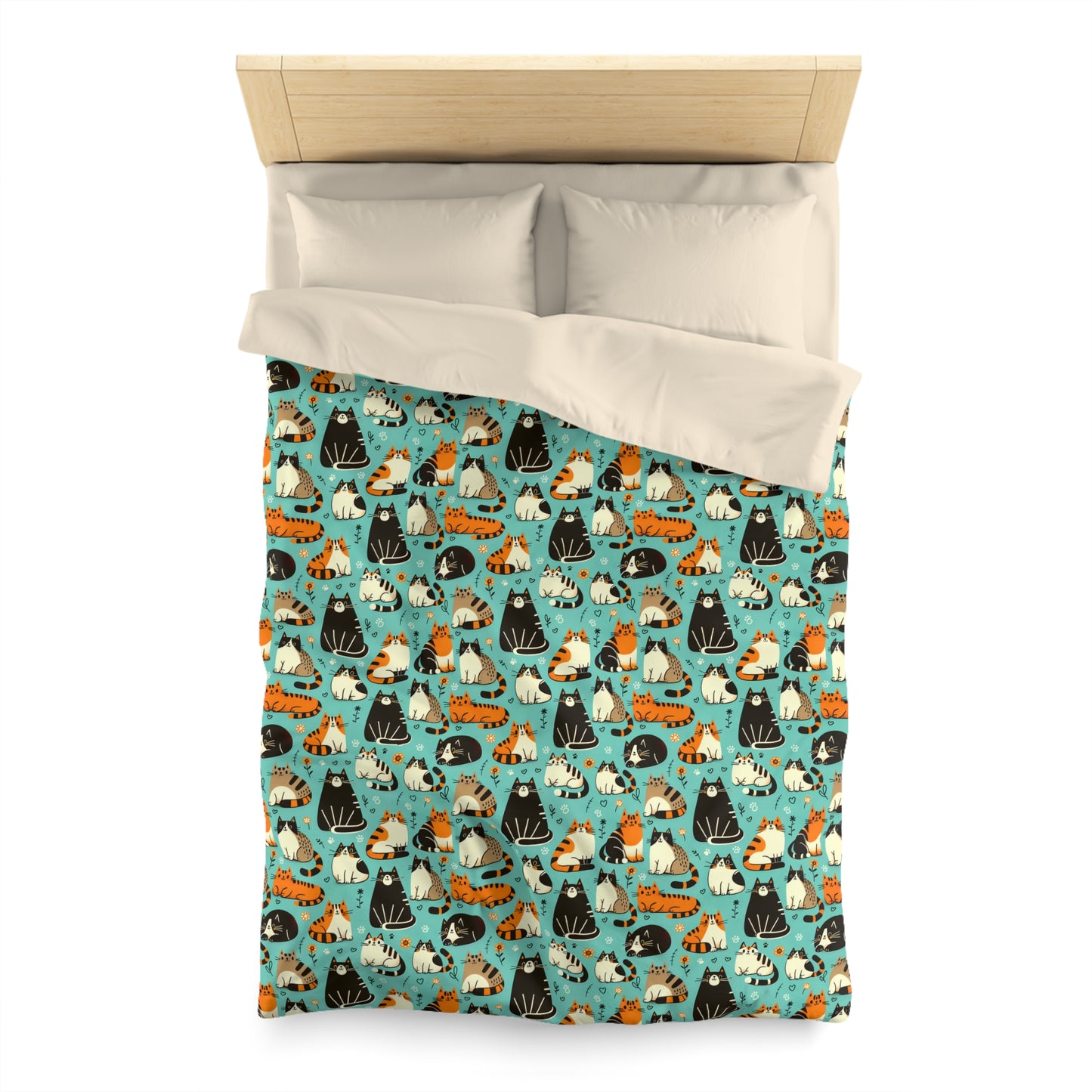 Whimsy Whiskers Microfiber Duvet Cover