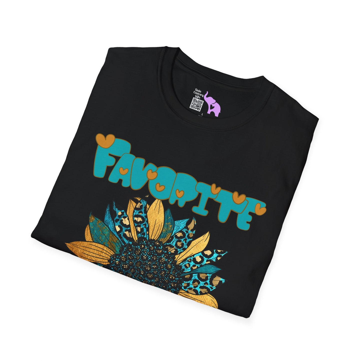Favorite Auntie Teal/Gold Adult T-shirt