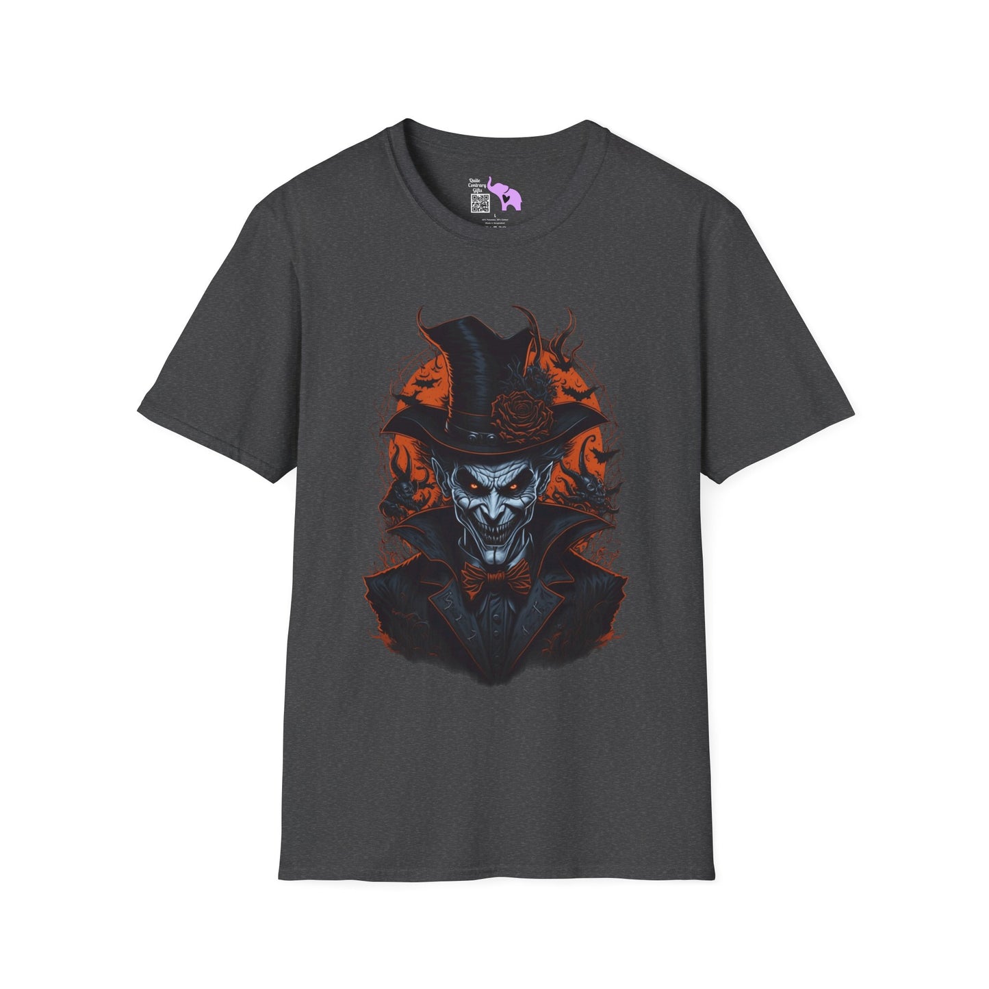 Creepy Demon in Top Hat Adult T-shirt