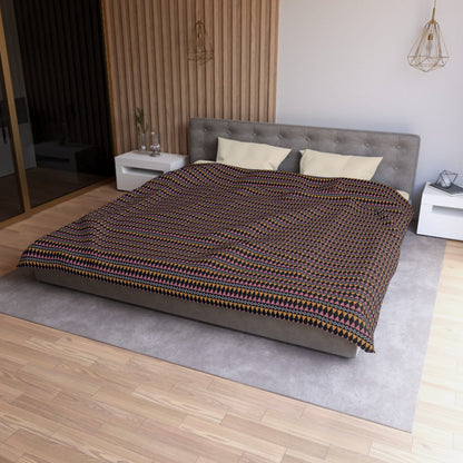 Midnight Clay Cairn Stripes Microfiber Duvet Cover