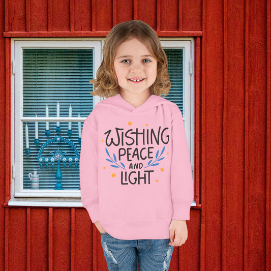 Hanukkah Wishing Peace & Light 3 Toddler Pullover Fleece Hoodie