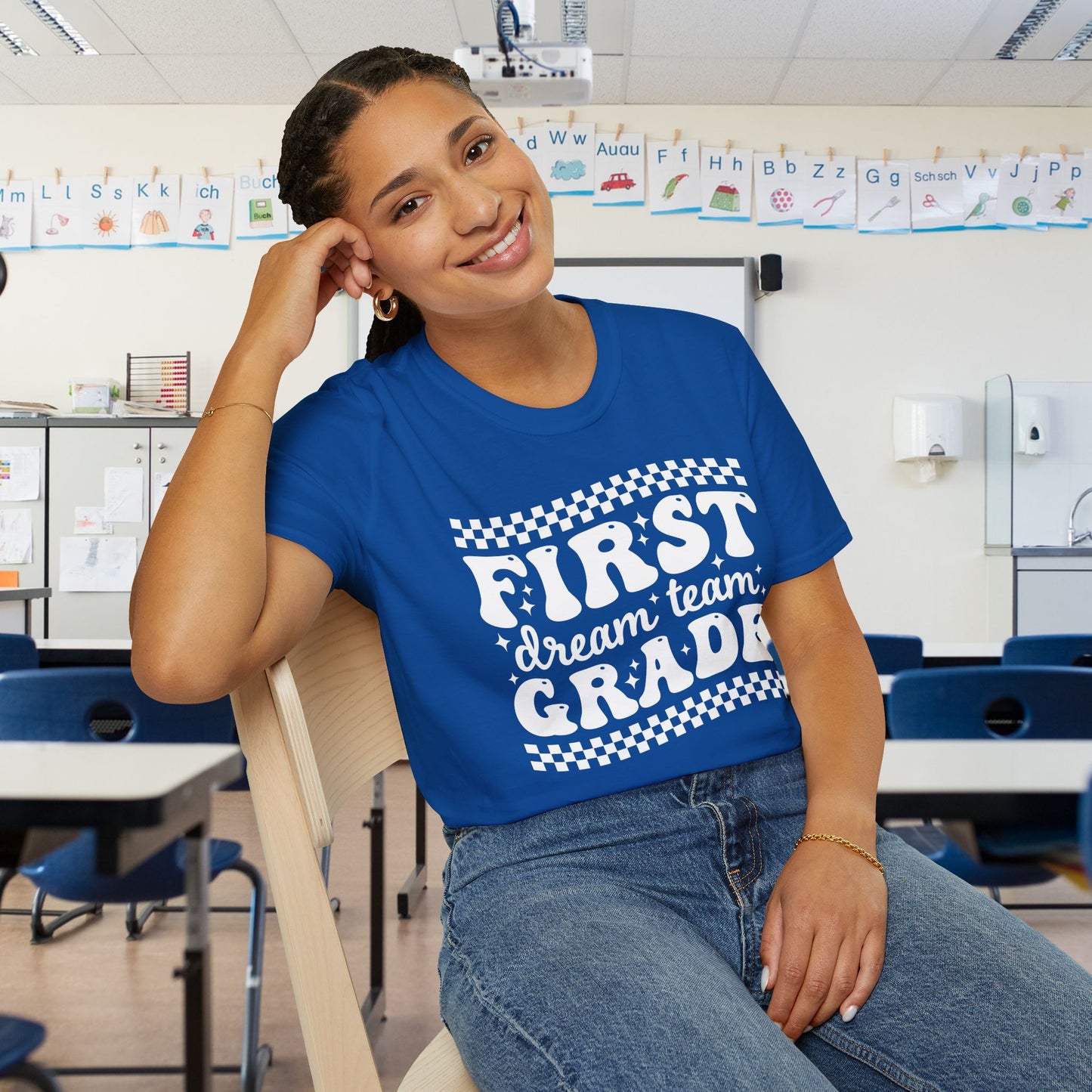 First Grade Dream Team Adult T-shirt