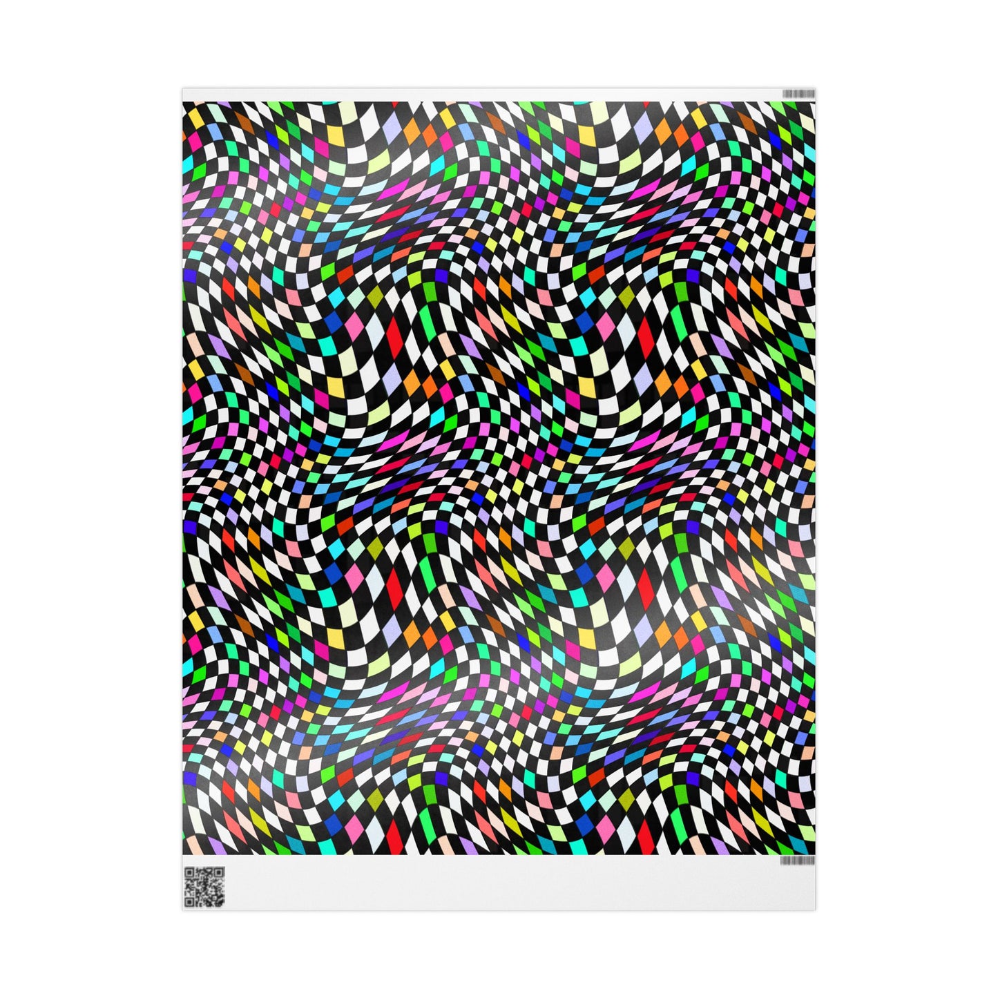 Warped Colorful Checkered Wrapping Paper