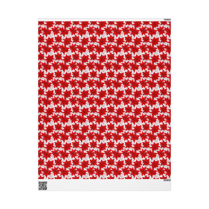 Crimson Poinsettia Sketch Wrapping Paper