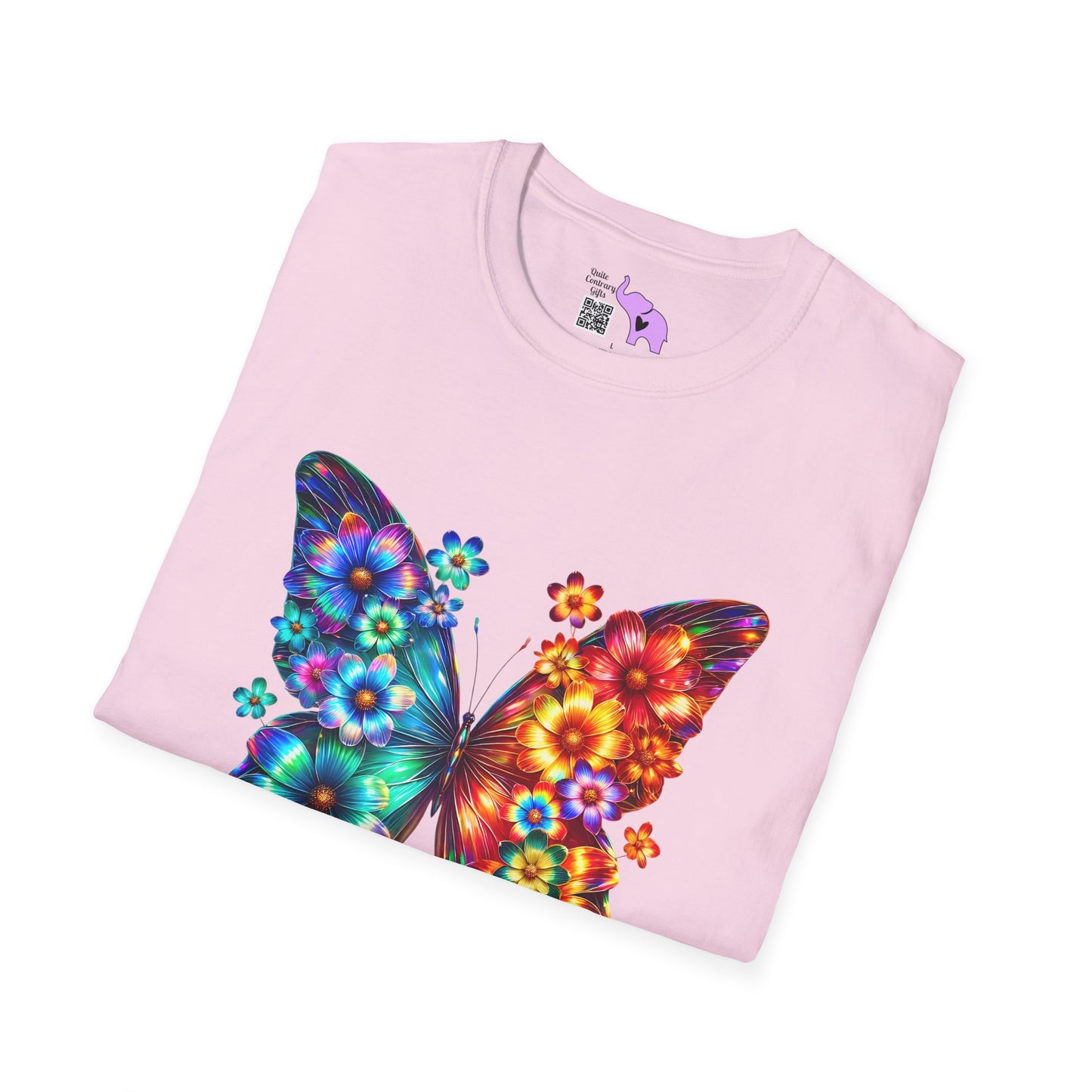 Colorful Floral Butterfly Adult T-shirt