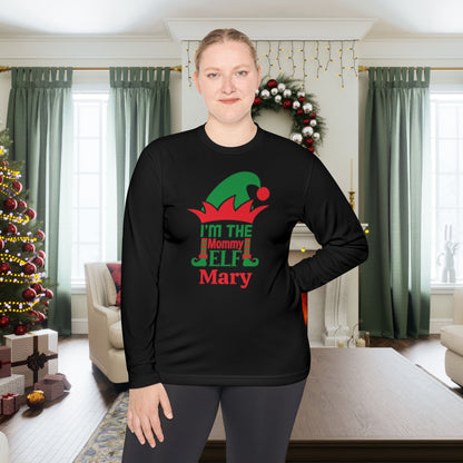 I'm The Mommy Elf Personalized Adult Long Sleeve Tee