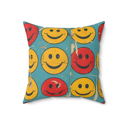 Retro Grins Throw Pillow