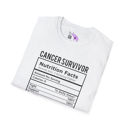 Cancer Survivor Nutrition Facts Adult T-shirt