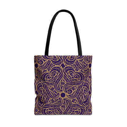 Golden Amethyst Radiance Mandala Canvas Tote Bag