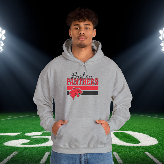 Burton Panthers w/Mascot & Stripes Adult Heavy Blend™ Hooded Sweatshirt