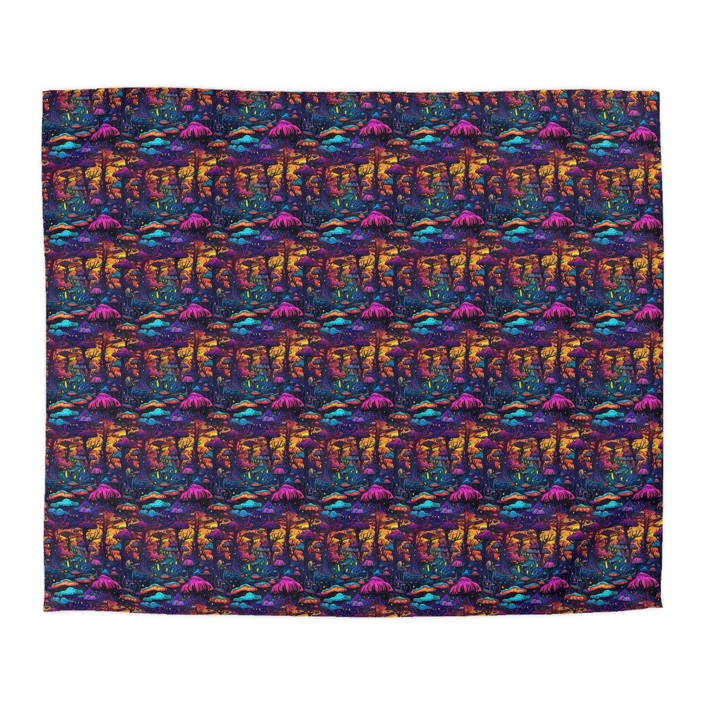 Psychedelic Spore Forest Microfiber Duvet Cover