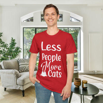 Less People More Cats Adult T-shirt