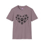 Paw Print Heart Adult T-shirt