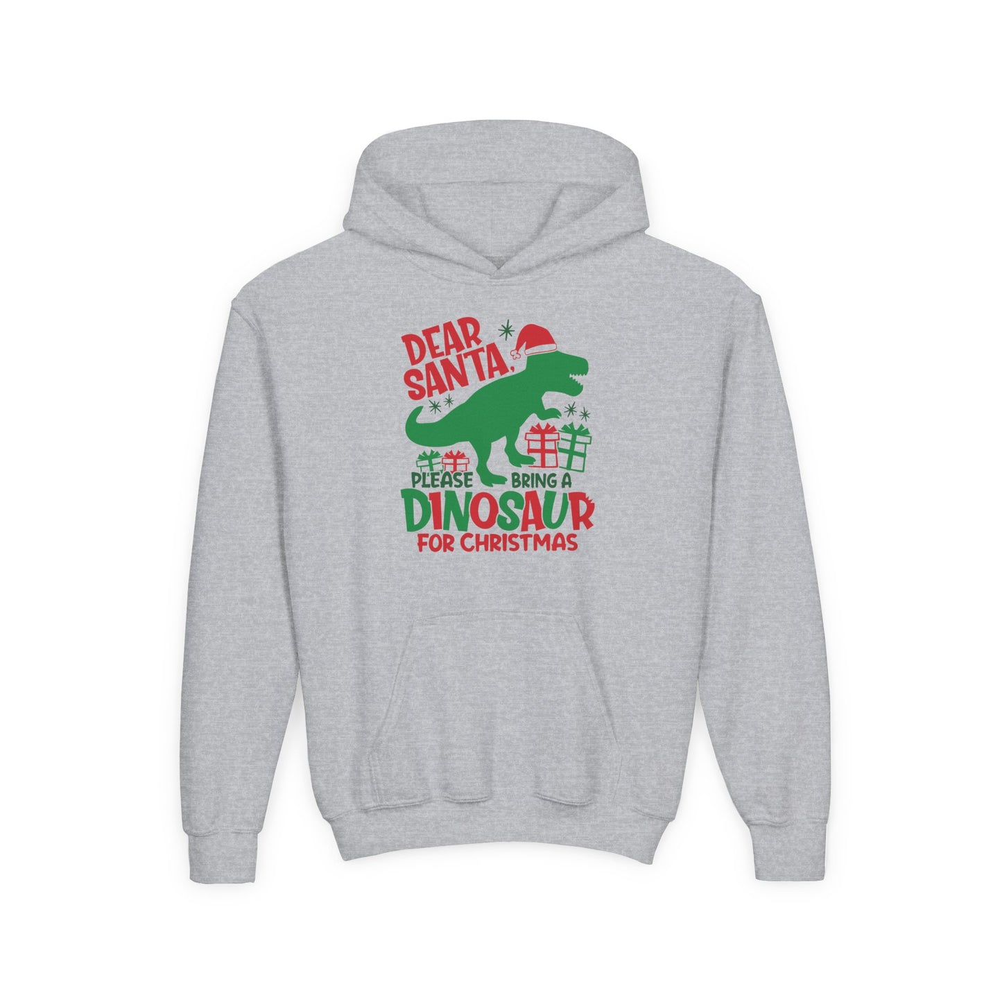 Dear Santa Please Bring a Dinosaur for Christmas Youth Hoodie