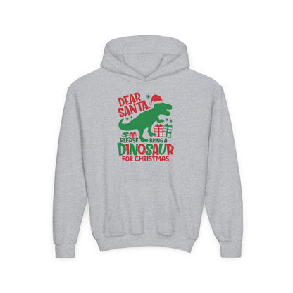 Dear Santa Please Bring a Dinosaur for Christmas Youth Hoodie