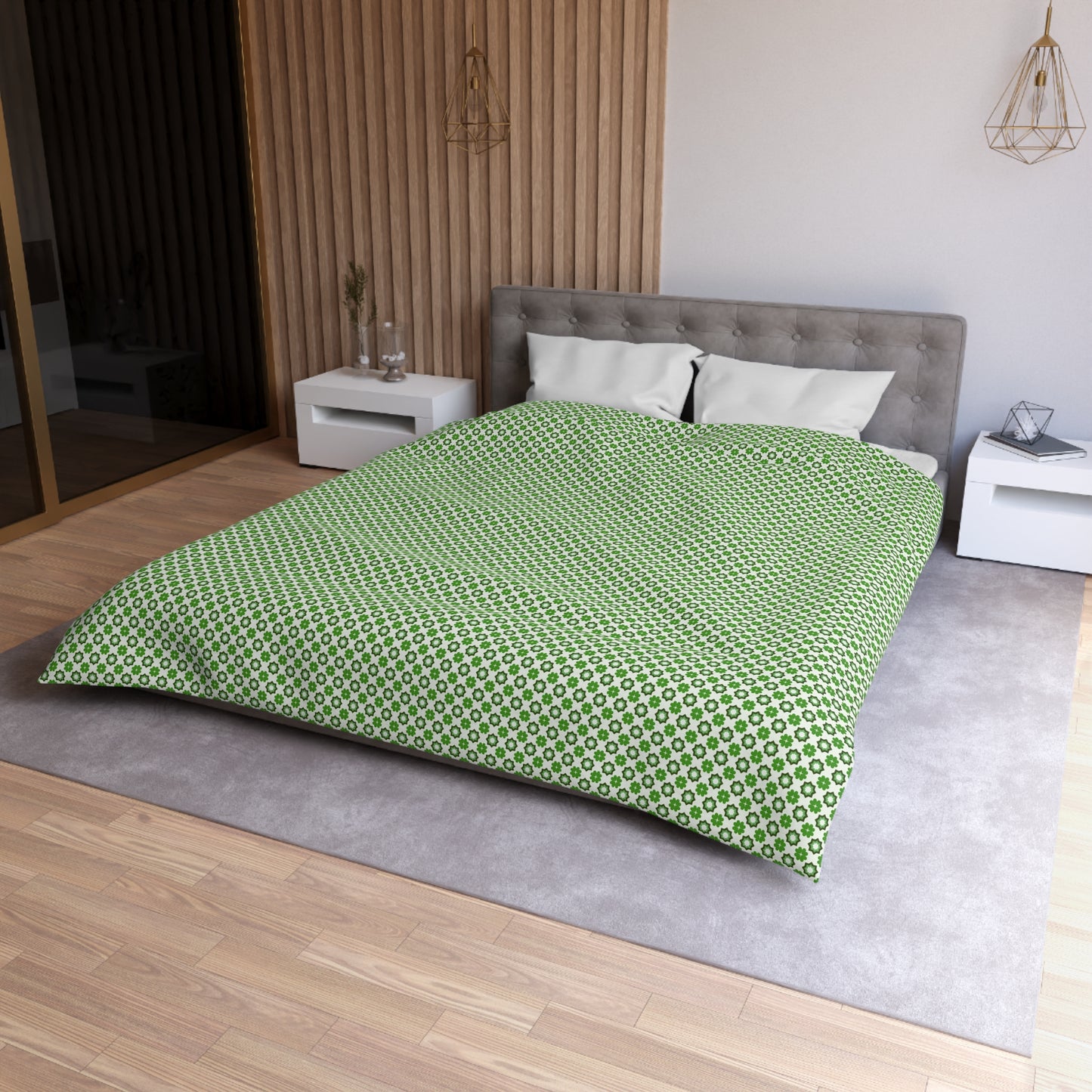 Emerald Star Garden Microfiber Duvet Cover