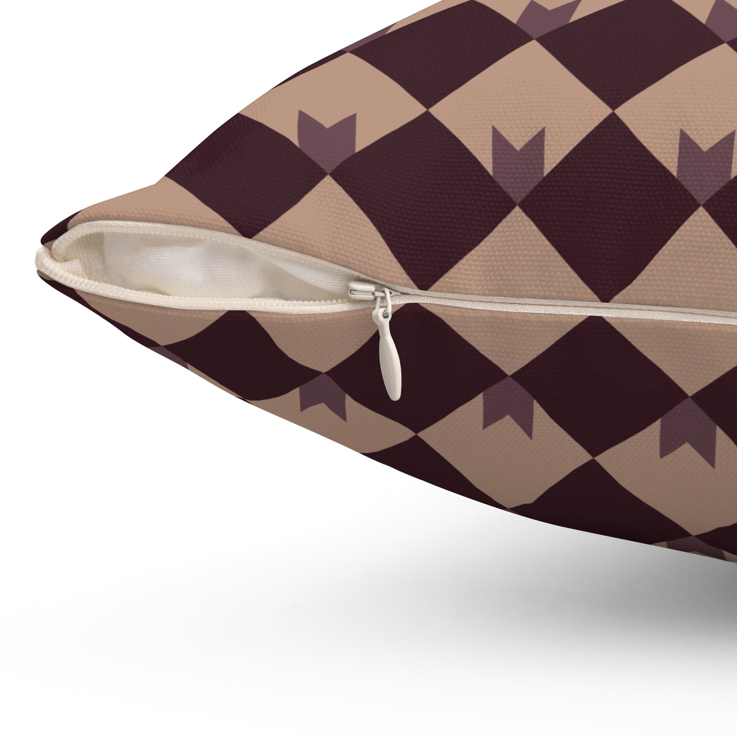 Diamond Bloom-Crimson & Plum Throw Pillow