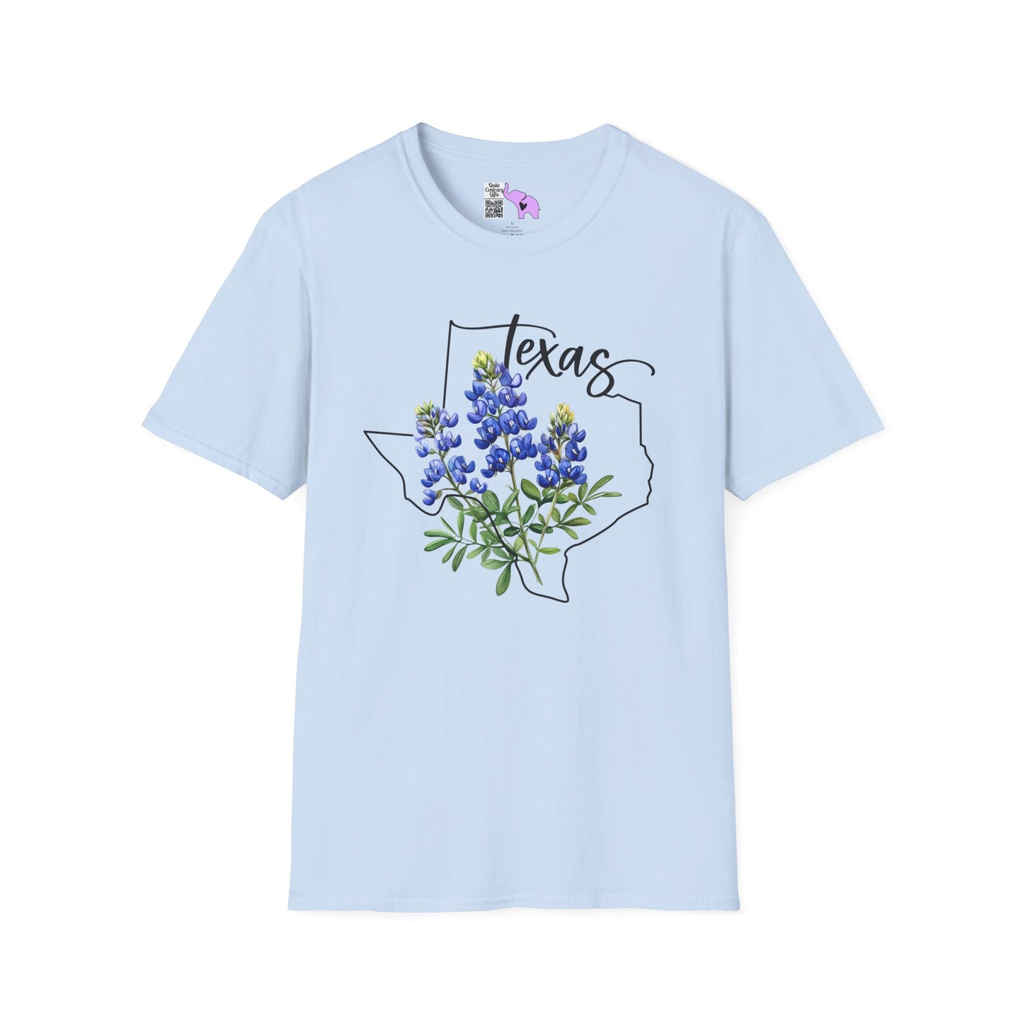 Texas Bluebonnets Outline Adult T-shirt