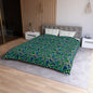 Warped Green Checkered Microfiber Duvet Cover