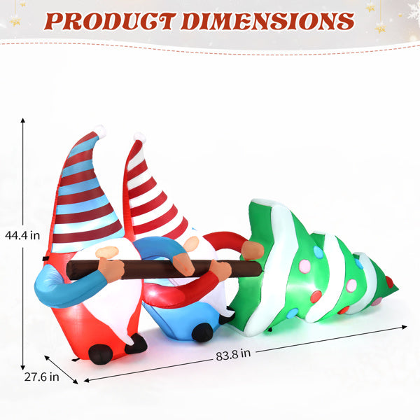 Festive Gnome Elves with Christmas Tree LED Inflatable