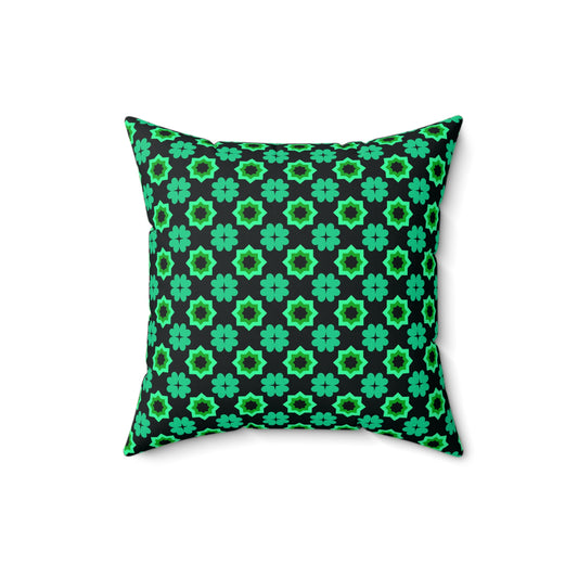 Clover Bloom Burst Throw Pillow