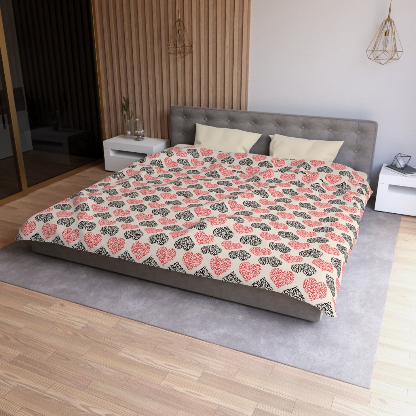 Rustic Hearts Microfiber Duvet Cover