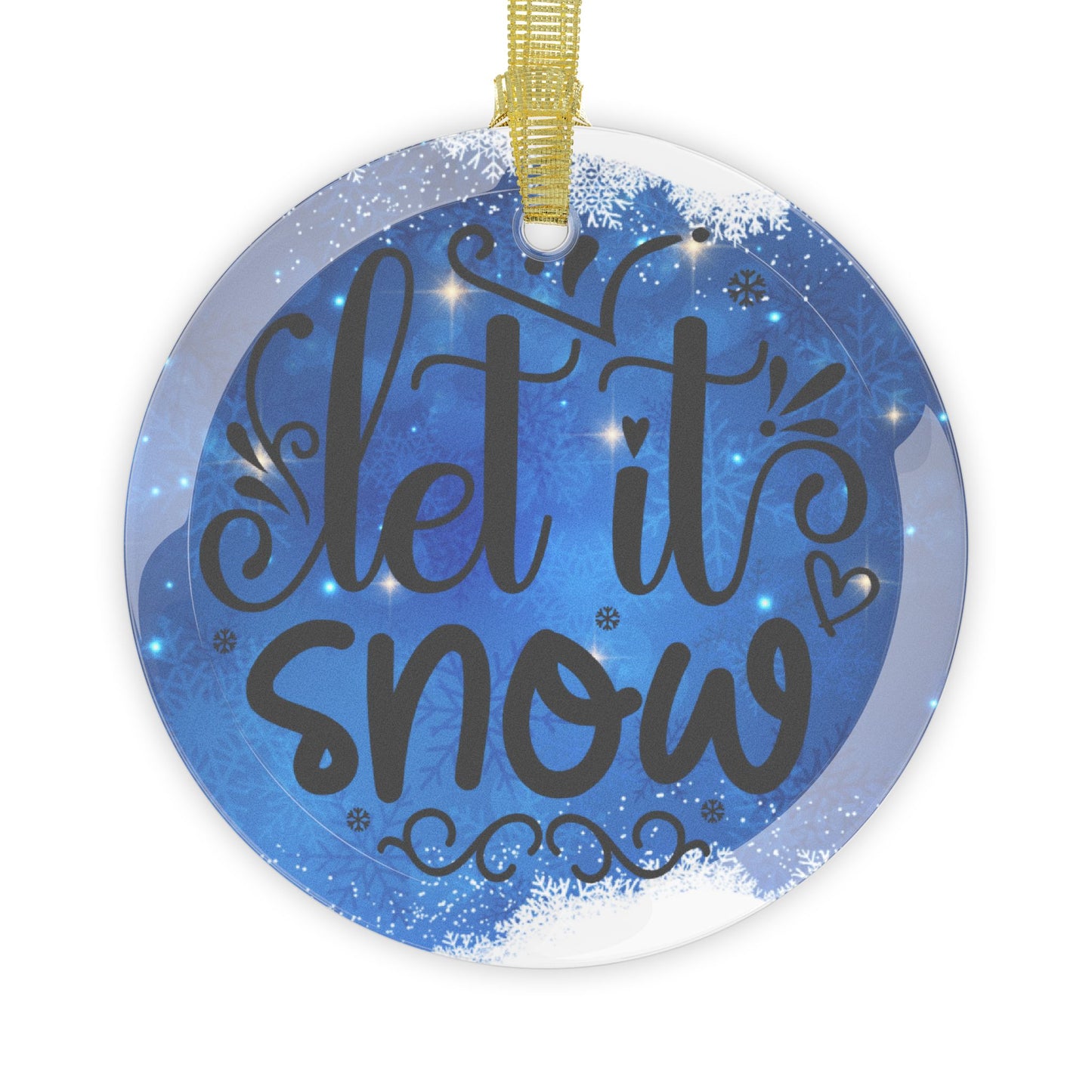 Let It Snow Glass Ornament