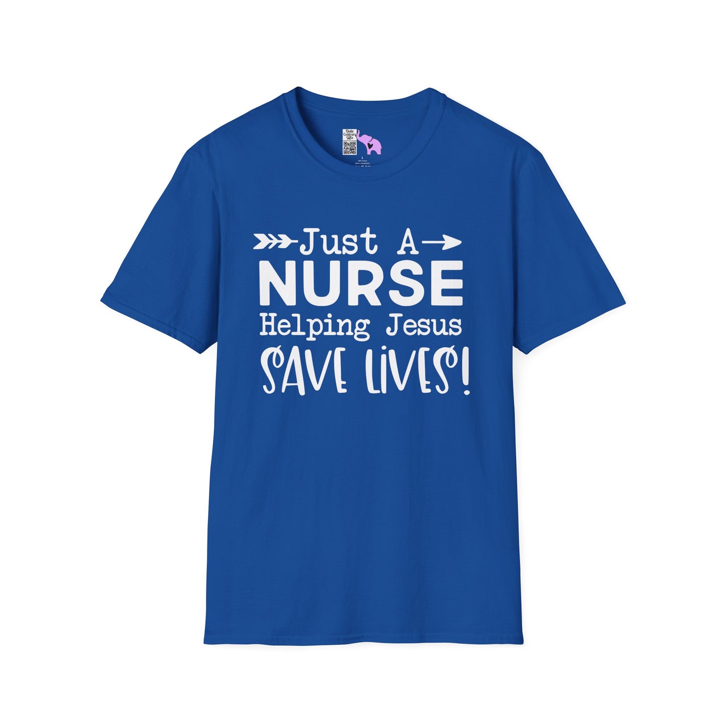 Just A Nurse Helping Jesus Save Lives Adult T-shirt