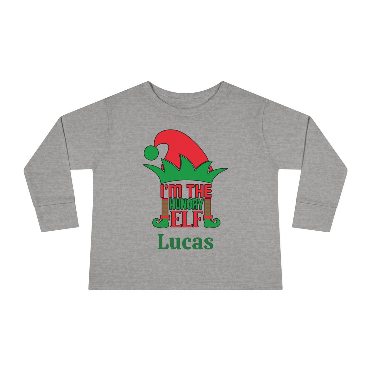 I'm The Hungry Elf Personalized Toddler Long Sleeve Tee