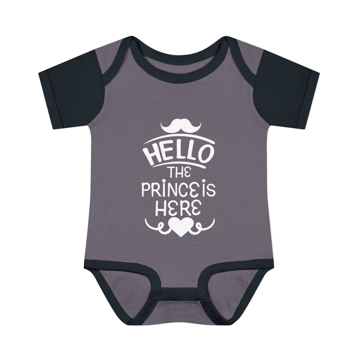 Hello The Prince Is Here Infant Baby Rib Bodysuit