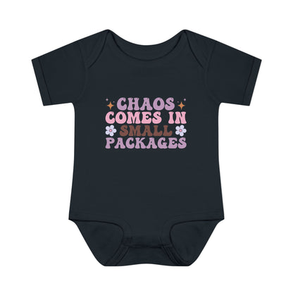 Chaos Comes In Small Packages Baby Rib Bodysuit