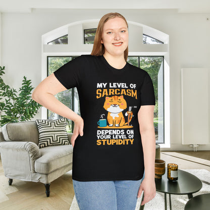 My Level of Sarcasm Adult T-shirt