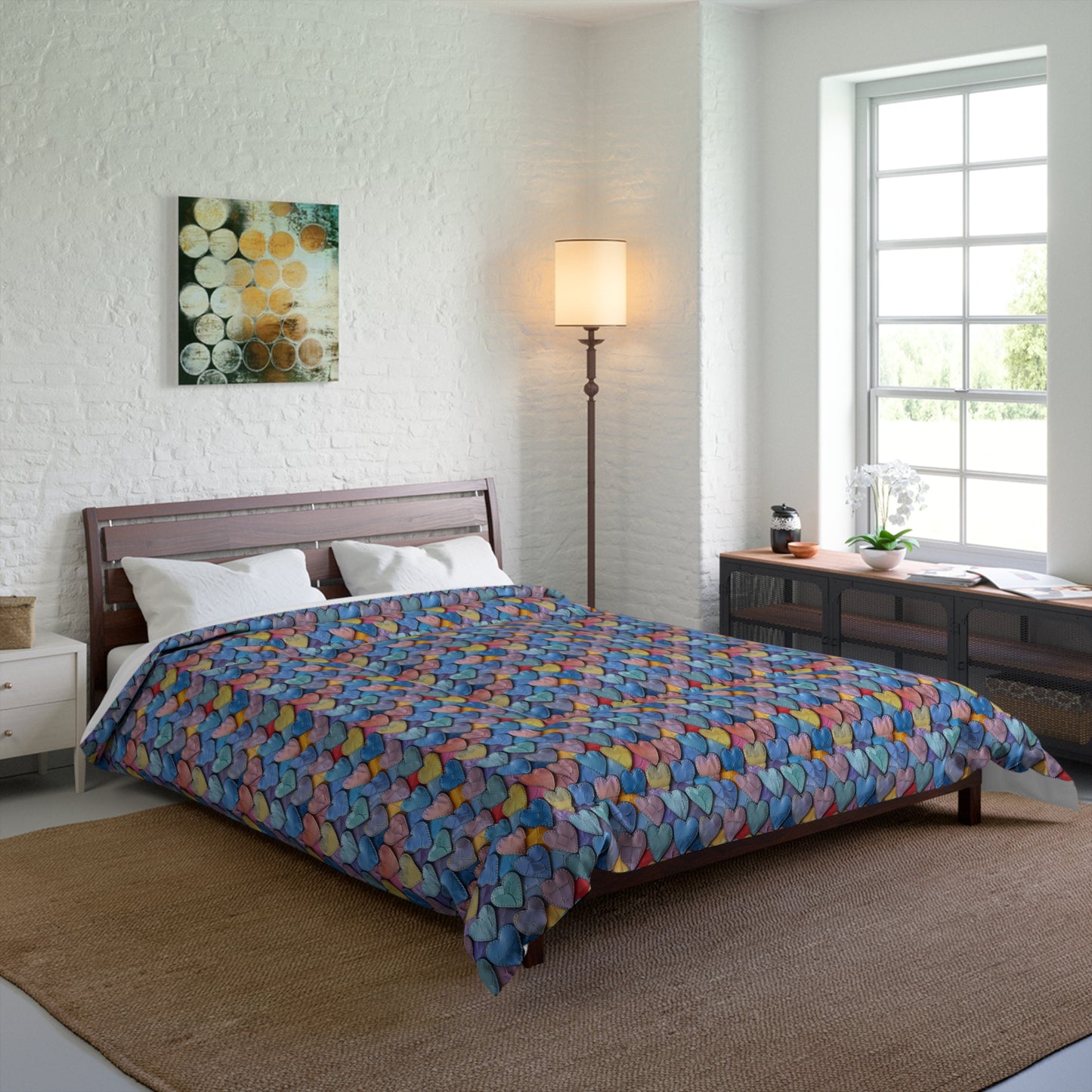 Color Pop Leather Hearts Comforter