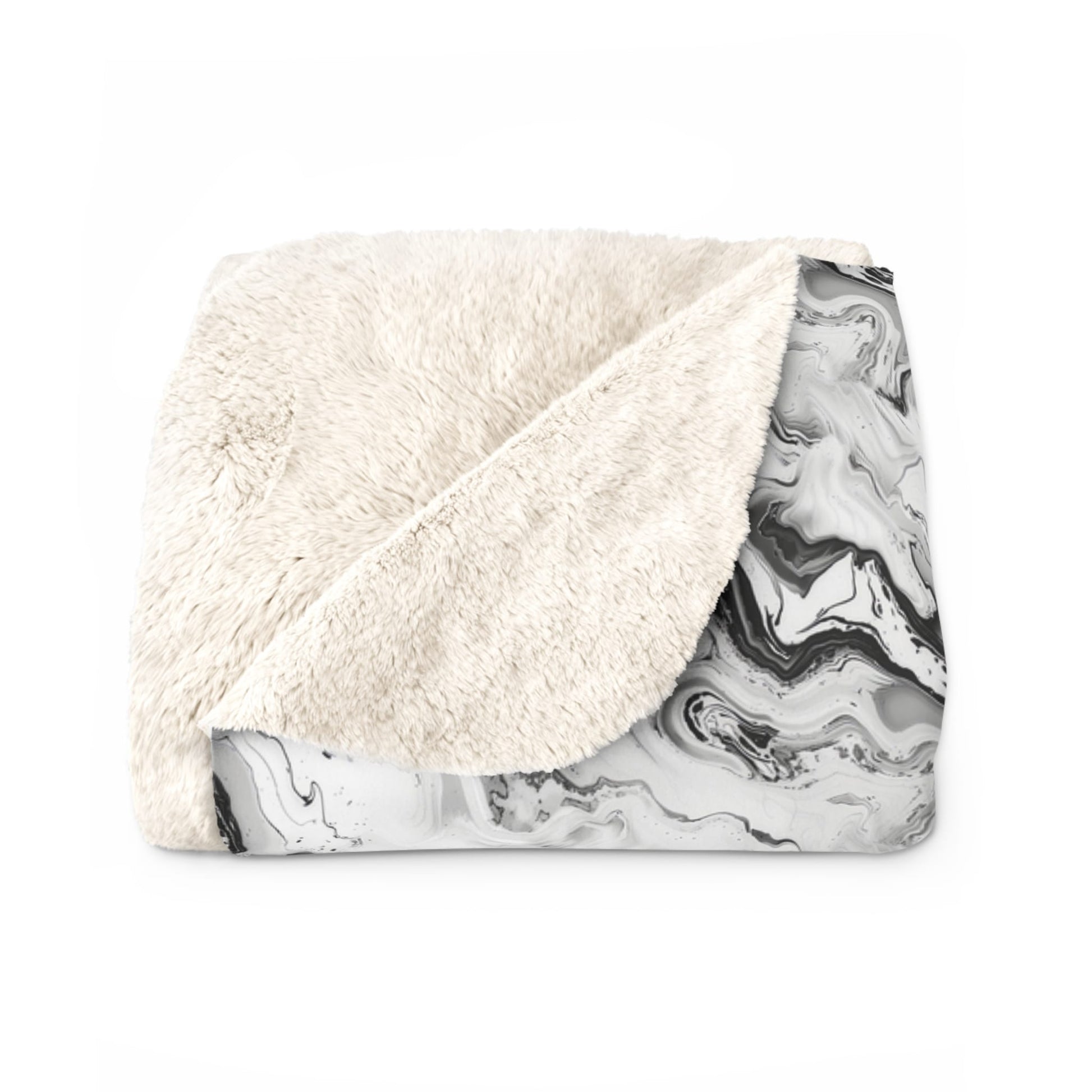 Frost Veil Marble Fleece Blanket