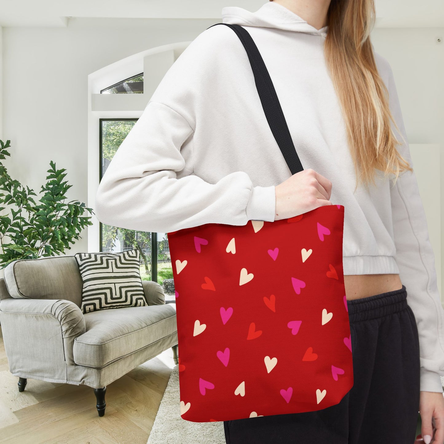 Cupid's Confetti Canvas Tote Bag