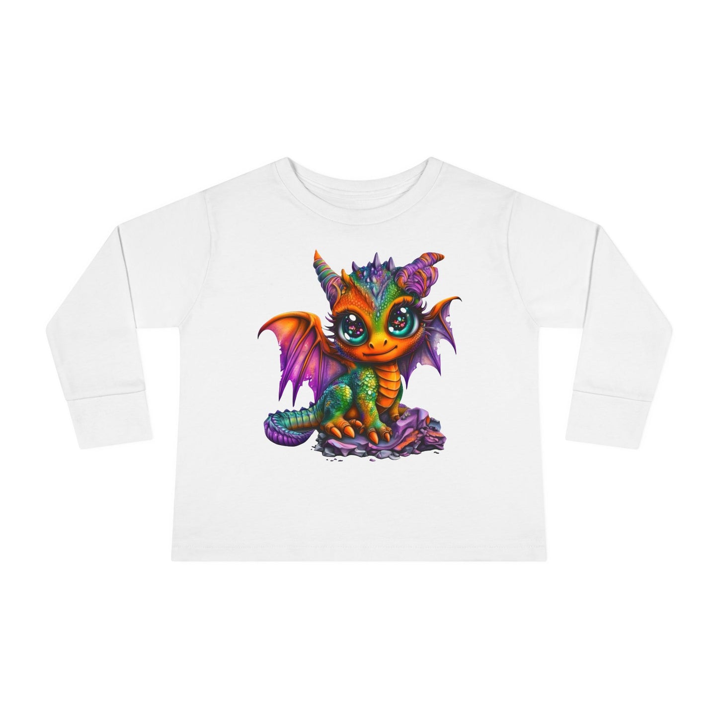 Colorful Baby Dragon Toddler Long Sleeve Tee