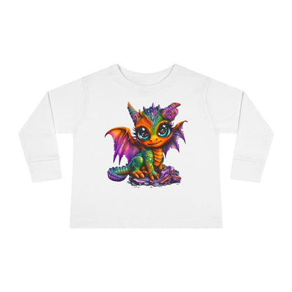 Colorful Baby Dragon Toddler Long Sleeve Tee