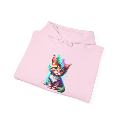 Cute Colorful Kitten 2 Heavy Blend™ Hooded Sweatshirt